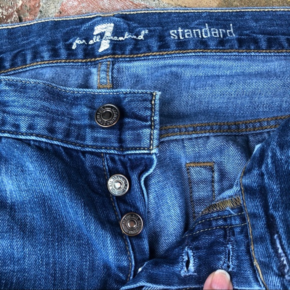 7 for all mankind button fly med wash jeans sz 36 - Picture 7 of 8